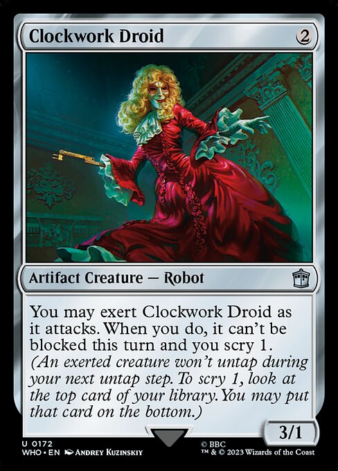 機械仕掛けのドロイド (Clockwork Droid) - Doctor Who (#172) - Illustrated by Andrey Kuzinskiy - Magic: The Gathering Card