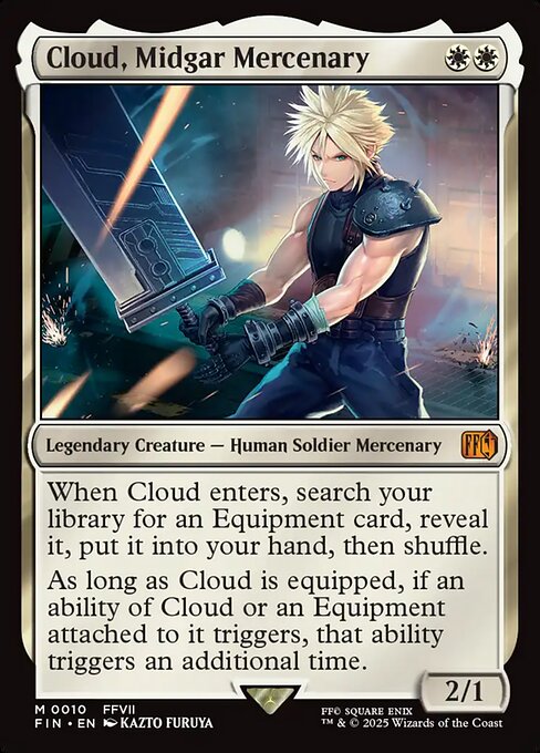 Cloud, Midgar Mercenary - Final Fantasy (#10) - Illustrated by Kazto Furuya - Magic: The Gathering Card