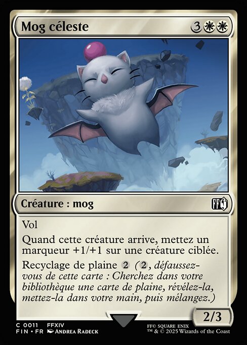 雲海のモーグリ族 (Cloudbound Moogle) - Final Fantasy (#11) - Illustrated by Andrea Radeck - Magic: The Gathering Card