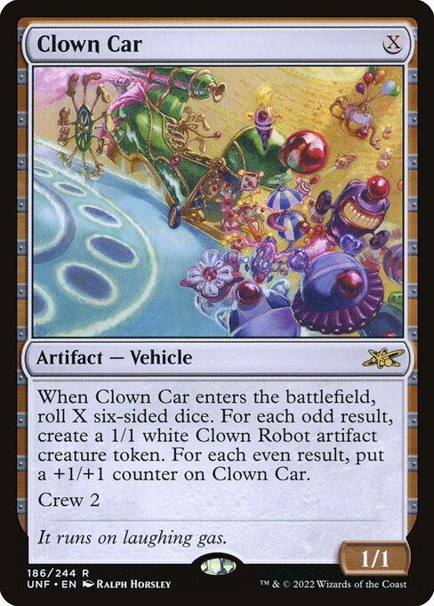 Clown Car - Unfinity (#186) - Illustrated by Ralph Horsley - Magic: The Gathering Card
