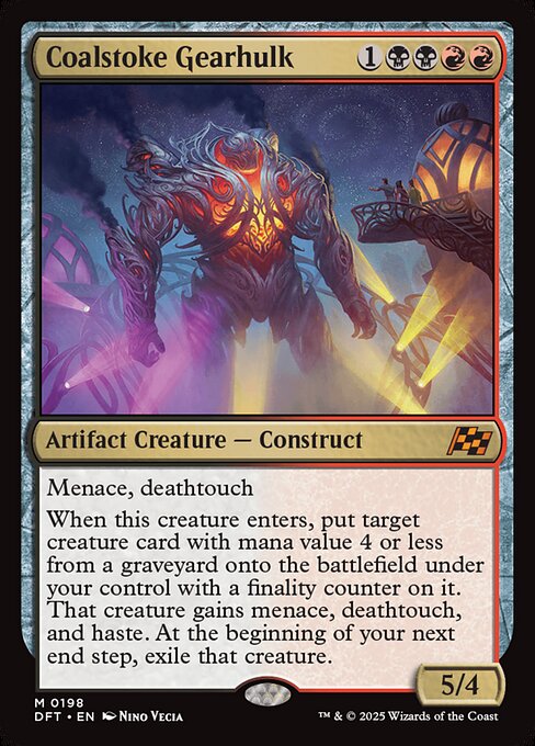 Coalstoke Gearhulk - Aetherdrift (#198) - Illustrated by Nino Vecia - Magic: The Gathering Card