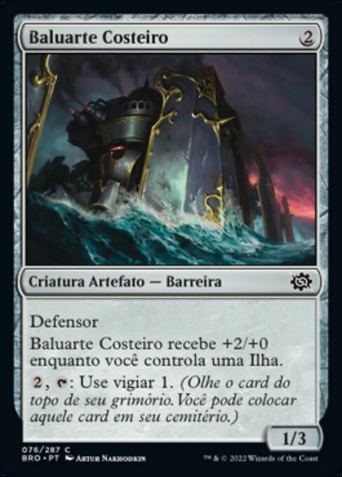 Baluarte Costeiro (Coastal Bulwark) - The Brothers' War (#76) - Illustrated by Artur Nakhodkin - Magic: The Gathering Card
