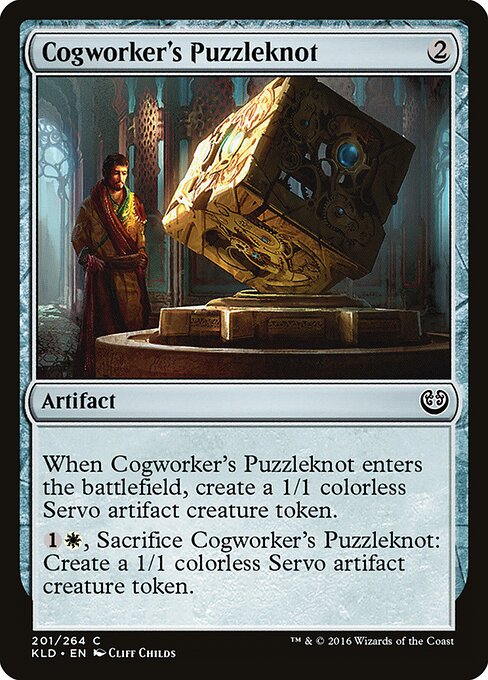 Enigmatico dell'Ingranaggiere (Cogworker's Puzzleknot) - Kaladesh (#201) - Illustrated by Cliff Childs - Magic: The Gathering Card