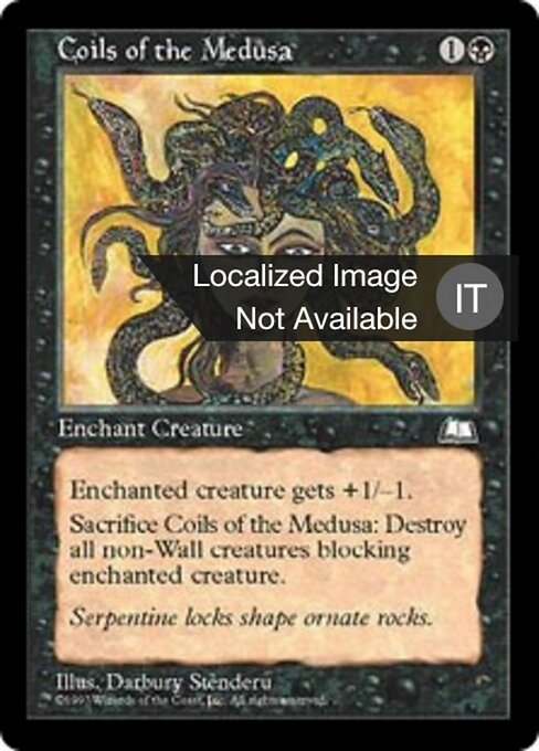 メドゥーサの髪 (Coils of the Medusa) - Weatherlight (#65) - Illustrated by Darbury Stenderu - Magic: The Gathering Card