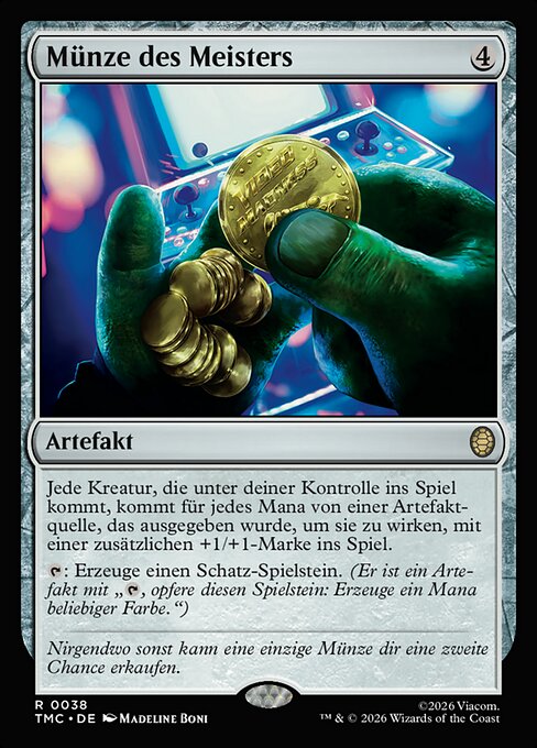 Münze des Meisters (Coin of Mastery) - Teenage Mutant Ninja Turtles Eternal (#38) - Illustrated by Madeline Boni - Magic: The Gathering Card