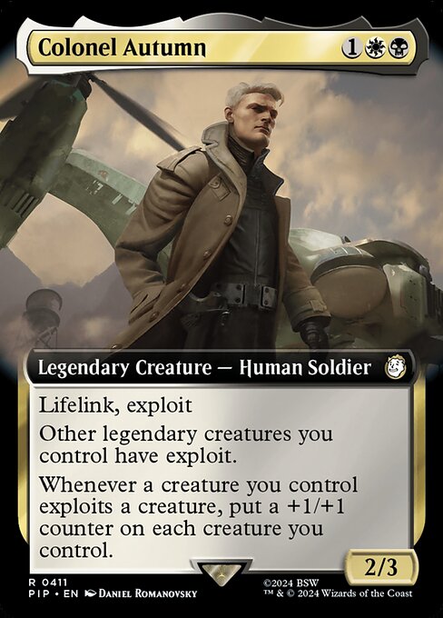 奥特姆上校 (Colonel Autumn) - Fallout (#411) - Illustrated by Daniel Romanovsky - Magic: The Gathering Card