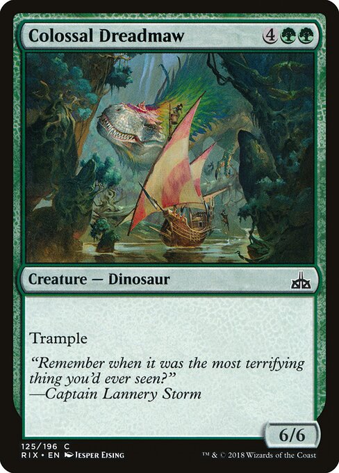 거대한 공포턱 (Colossal Dreadmaw) - Rivals of Ixalan (#125) - Illustrated by Jesper Ejsing - Magic: The Gathering Card