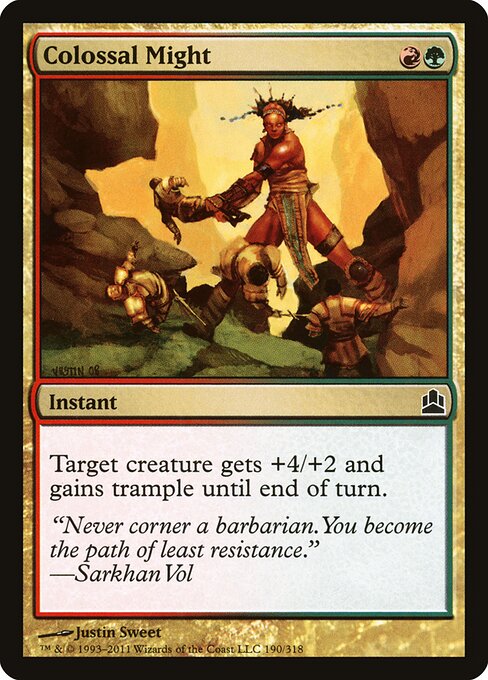 Potenza Colossale (Colossal Might) - Commander 2011 (#190) - Illustrated by Justin Sweet - Magic: The Gathering Card