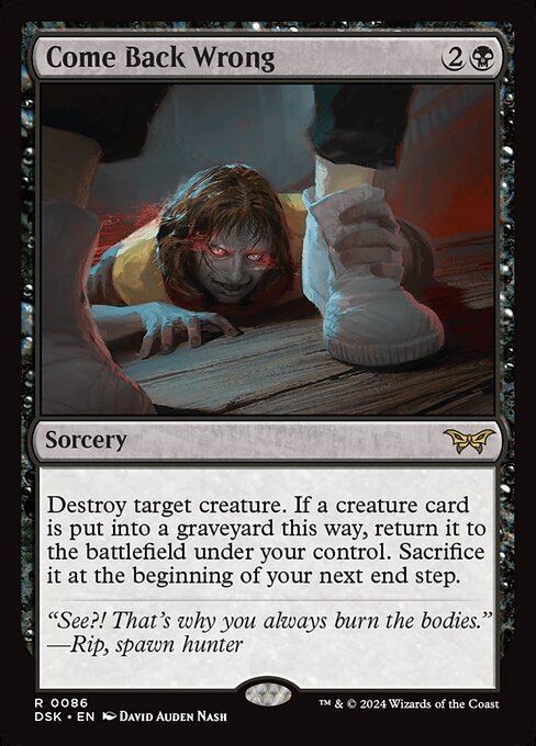 Come Back Wrong - Duskmourn: House of Horror Magic card