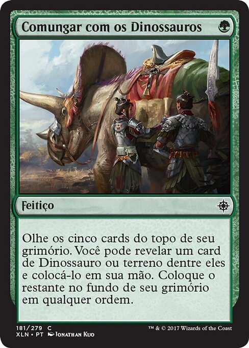 Saurierzähmung (Commune with Dinosaurs) - Foundations Jumpstart (#647) - Illustrated by Jonathan Kuo - Magic: The Gathering Card