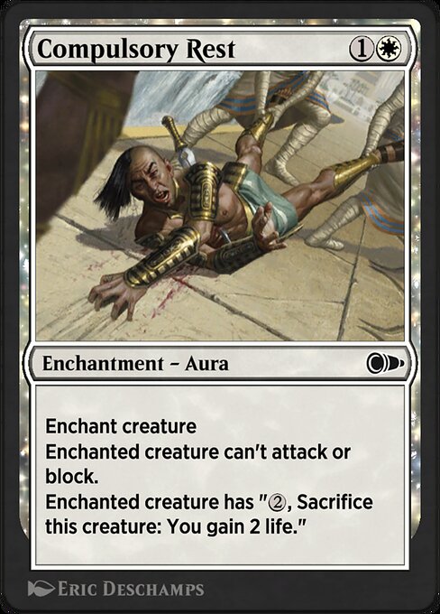 Descanso obligatorio (Compulsory Rest) - Amonkhet (#9) - Illustrated by Eric Deschamps - Magic: The Gathering Card