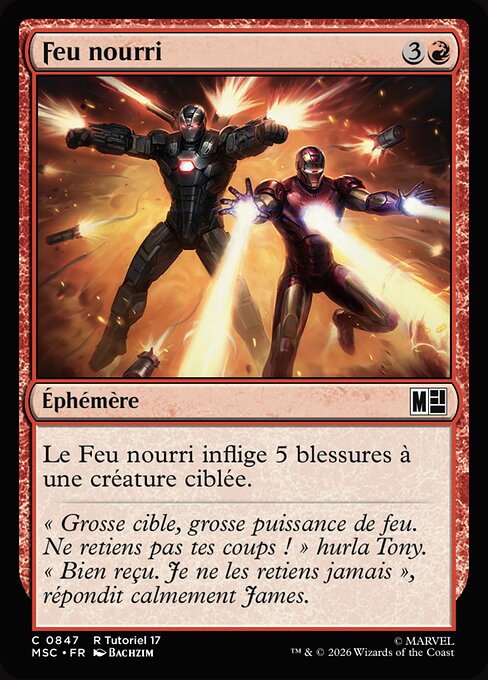 Fuoco Concentrato (Concentrated Fire) - Marvel Super Heroes Commander (#847) - Illustrated by Bachzim - Magic: The Gathering Card