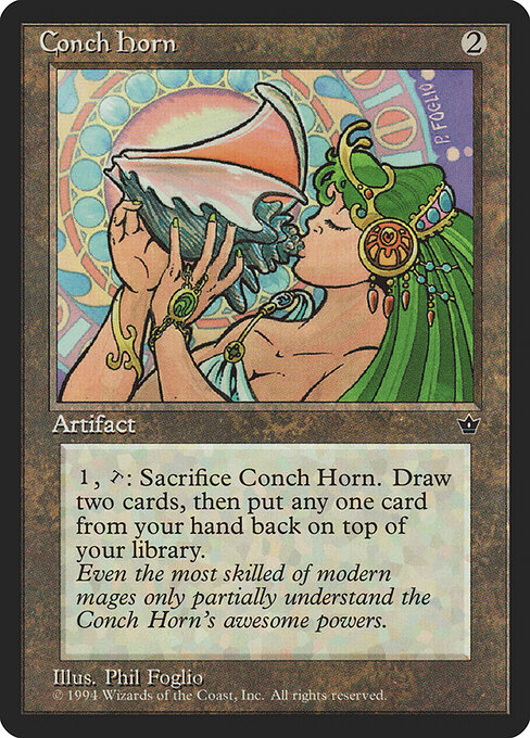 Conch Horn - Fallen Empires (#83) - Illustrated by Phil Foglio - Magic: The Gathering Card
