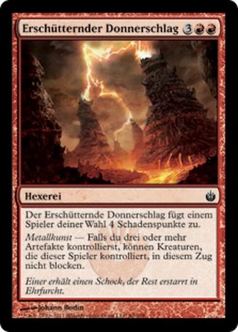 Fulmine da Scuotimento (Concussive Bolt) - Mirrodin Besieged (#60) - Illustrated by Johann Bodin - Magic: The Gathering Card