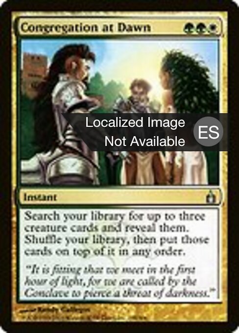 破晓聚会 (Congregation at Dawn) - Ravnica: City of Guilds (#198) - Illustrated by Randy Gallegos - Magic: The Gathering Card