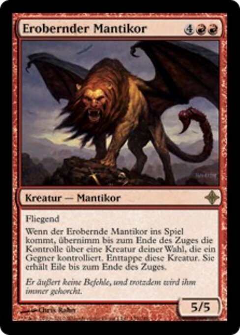 Erobernder Mantikor (Conquering Manticore) - Rise of the Eldrazi (#139) - Illustrated by Chris Rahn - Magic: The Gathering Card
