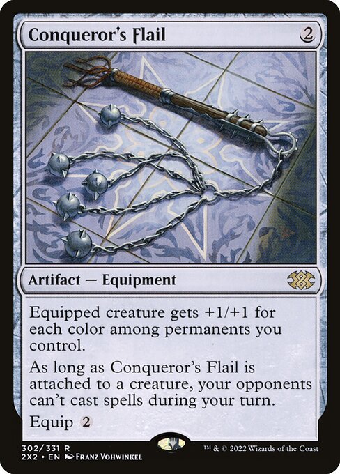 Conqueror's Flail - Double Masters 2022 (#302) - Illustrated by Franz Vohwinkel - Magic: The Gathering Card