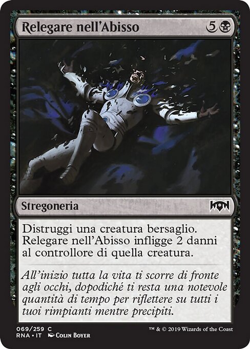 In die Grube werfen (Consign to the Pit) - Ravnica Allegiance (#69) - Illustrated by Colin Boyer - Magic: The Gathering Card