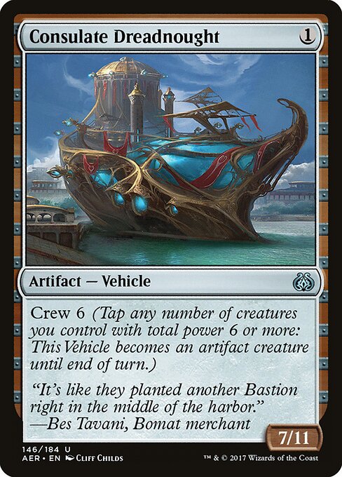 Consulate Dreadnought - Aether Revolt (#146) - Illustrated by Cliff Childs - Magic: The Gathering Card