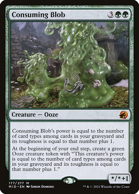 Consuming Blob - Innistrad: Midnight Hunt (#177) - Illustrated by Simon Dominic - Magic: The Gathering Card