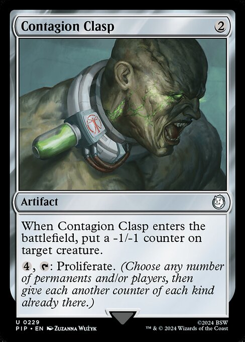 Contagion Clasp - Fallout (#229) - Illustrated by Zuzanna Wużyk - Magic: The Gathering Card