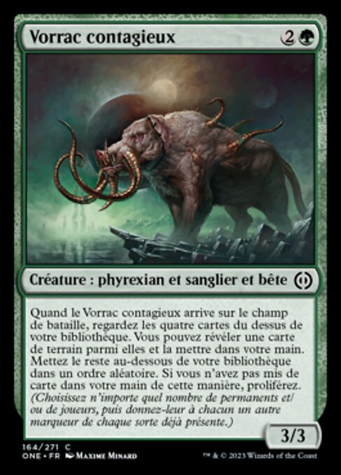 Vorrac contagieux (Contagious Vorrac) - Phyrexia: All Will Be One (#164) - Illustrated by Maxime Minard - Magic: The Gathering Card