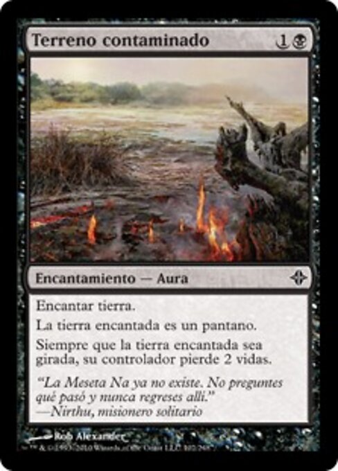 Solo Contaminado (Contaminated Ground) - Rise of the Eldrazi (#102) - Illustrated by Rob Alexander - Magic: The Gathering Card