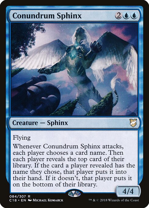 謎題史芬斯 (Conundrum Sphinx) - Magic 2011 (#51) - Illustrated by Michael Komarck - Magic: The Gathering Card