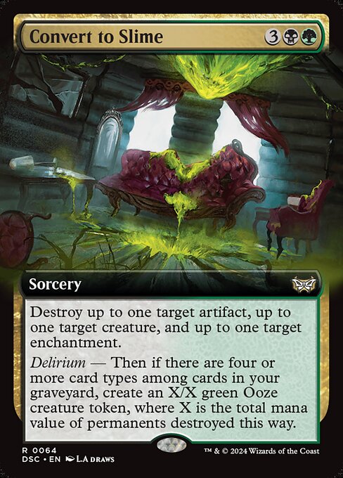 スライムへの変換 (Convert to Slime) - Duskmourn: House of Horror Commander (#37) - Illustrated by L.A. Draws - Magic: The Gathering Card