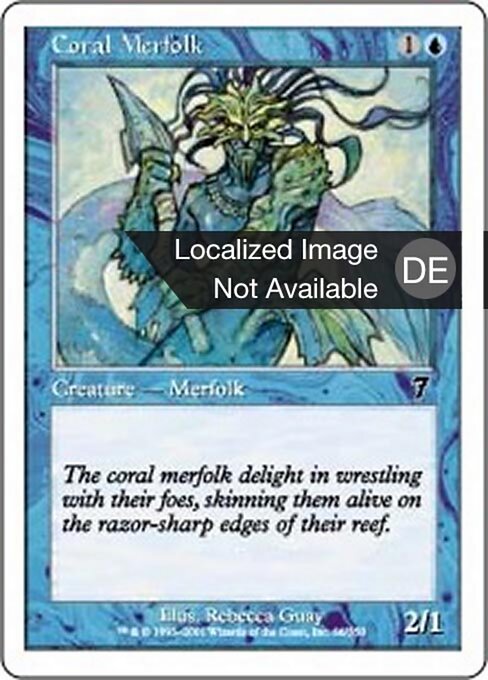 珊瑚マーフォーク (Coral Merfolk) - Magic 2014 (#49) - Illustrated by rk post - Magic: The Gathering Card
