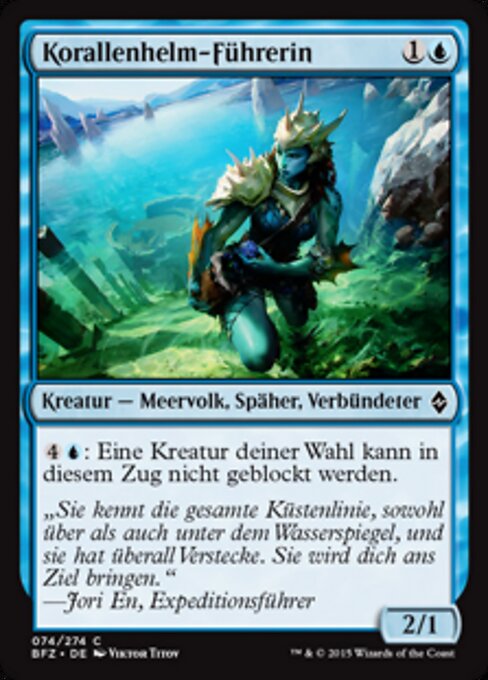 珊瑚盔向导 (Coralhelm Guide) - Battlebond (#116) - Illustrated by Viktor Titov - Magic: The Gathering Card