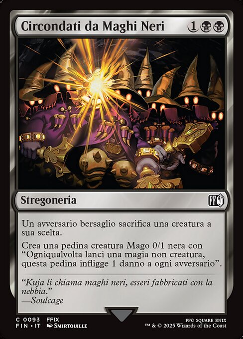 黒魔道士の襲撃 (Cornered by Black Mages) - Final Fantasy (#93) - Illustrated by Smirtouille - Magic: The Gathering Card