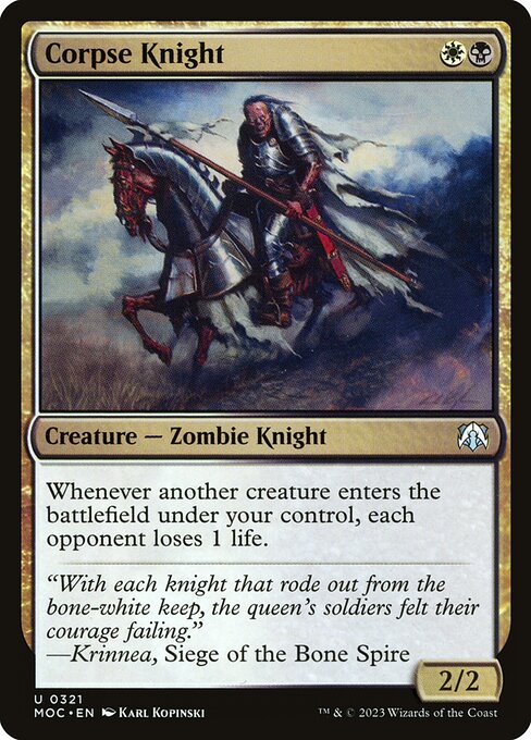 Corpse Knight - March of the Machine Commander (#321) - Illustrated by Karl Kopinski - Magic: The Gathering Card