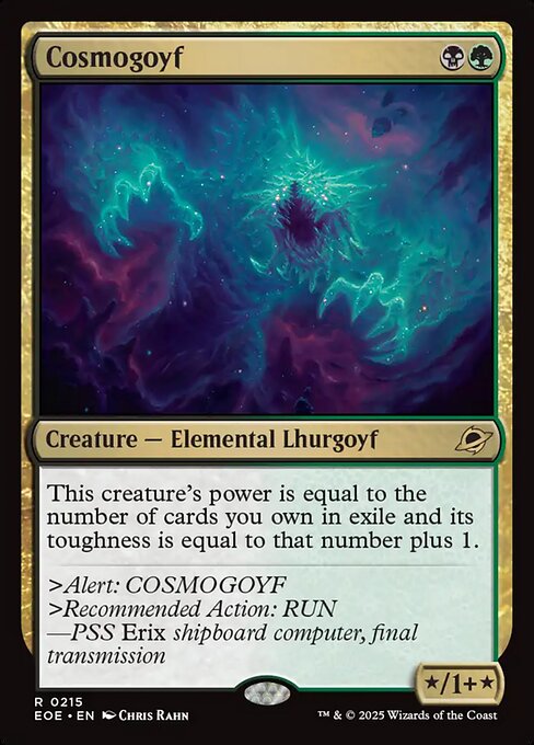 Cosmogoyf - Edge of Eternities (#215) - Illustrated by Chris Rahn - Magic: The Gathering Card