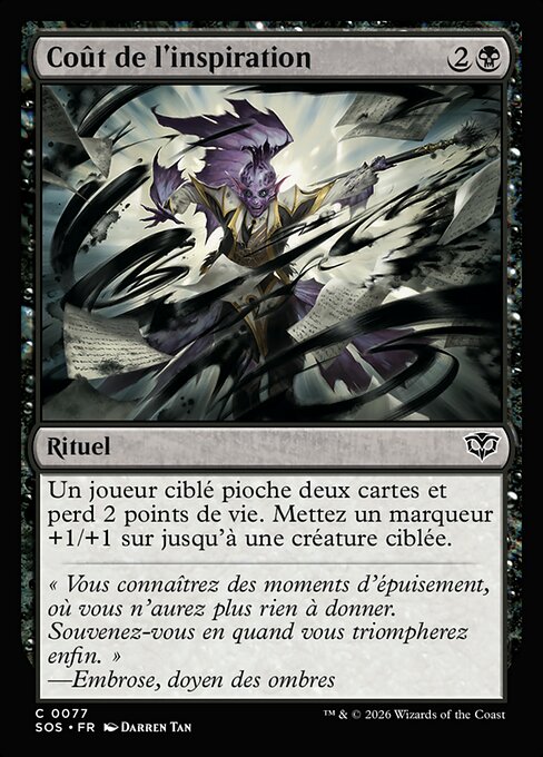 Costo della Genialità (Cost of Brilliance) - Secrets of Strixhaven (#77) - Illustrated by Darren Tan - Magic: The Gathering Card