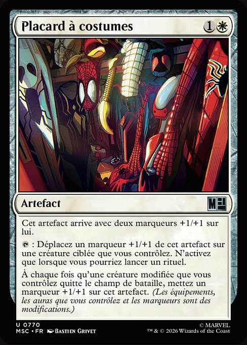 Placard à costumes (Costume Closet) - Marvel Super Heroes Commander (#770) - Illustrated by Bastien Grivet - Magic: The Gathering Card