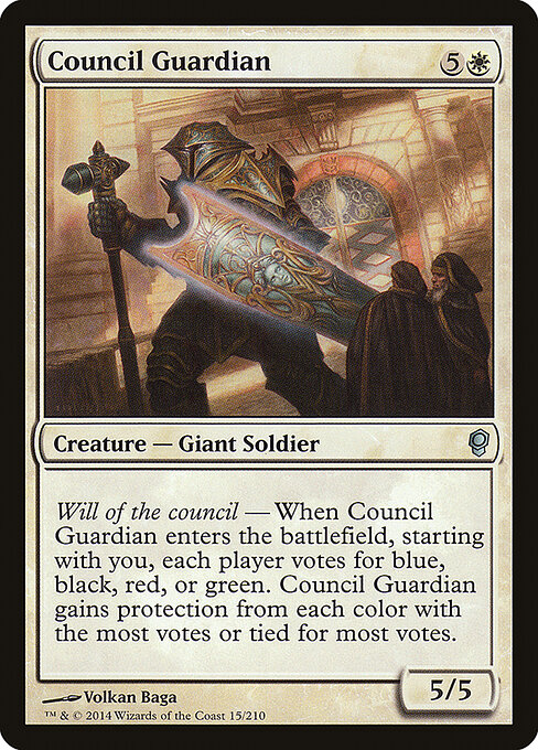 Council Guardian - Conspiracy (#15) - Illustrated by Volkan Baǵa - Magic: The Gathering Card