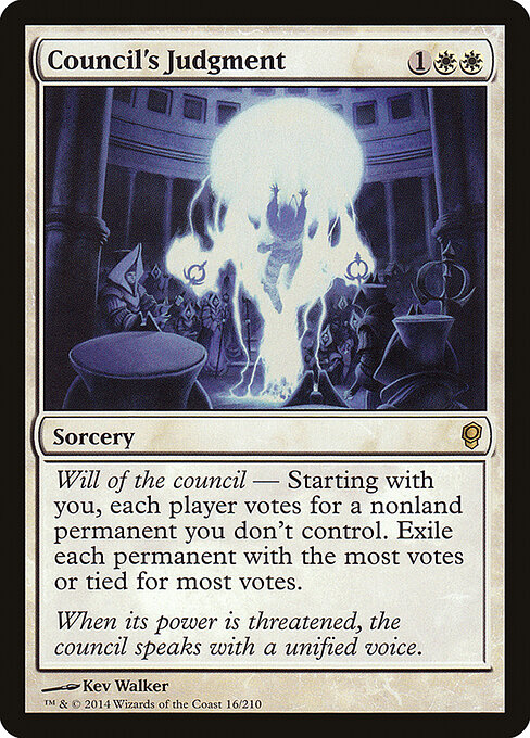 众议裁定 (Council's Judgment) - Conspiracy (#16) - Illustrated by Kev Walker - Magic: The Gathering Card