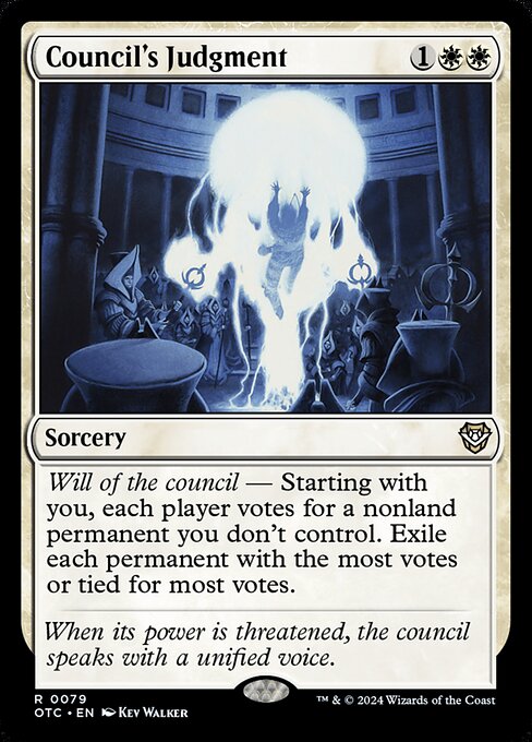 众议裁定 (Council's Judgment) - Outlaws of Thunder Junction Commander (#79) - Illustrated by Kev Walker - Magic: The Gathering Card