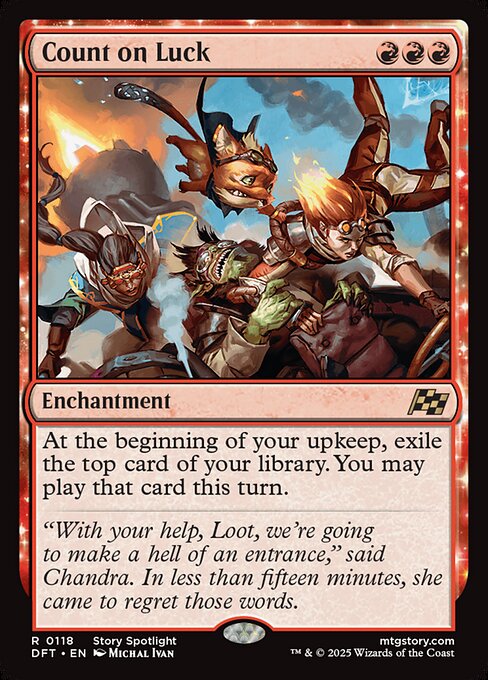 Count on Luck - Aetherdrift (#118) - Illustrated by Michal Ivan - Magic: The Gathering Card