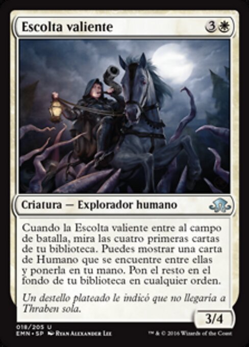 Escolta valiente (Courageous Outrider) - Eldritch Moon (#18) - Illustrated by Ryan Alexander Lee - Magic: The Gathering Card