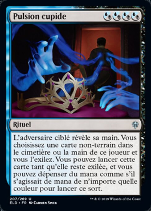 Gieriges Verlangen (Covetous Urge) - Throne of Eldraine (#207) - Illustrated by Carmen Sinek - Magic: The Gathering Card