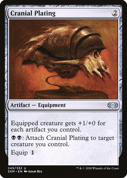 Cranial Plating - Double Masters (#245) - Illustrated by Adam Rex - Magic: The Gathering Card