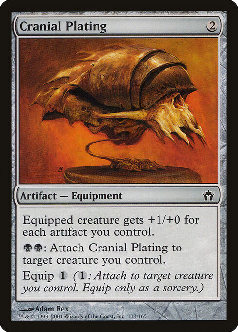 Placca Cefalica (Cranial Plating) - Fifth Dawn (#113) - Illustrated by Adam Rex - Magic: The Gathering Card