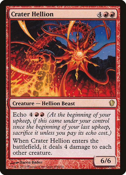 Bestia del Cratere (Crater Hellion) - Commander 2013 (#104) - Illustrated by Daren Bader - Magic: The Gathering Card