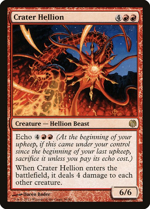 火口の乱暴者 (Crater Hellion) - Duel Decks: Heroes vs. Monsters (#56) - Illustrated by Daren Bader - Magic: The Gathering Card