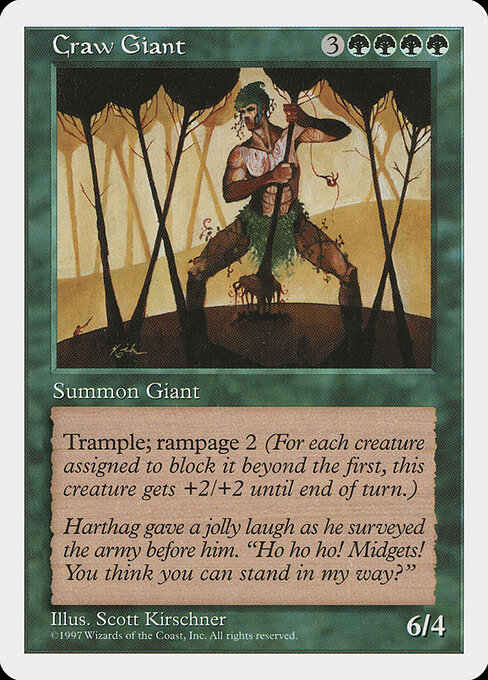 Craw Giant - Fifth Edition (#285) - Illustrated by Scott Kirschner - Magic: The Gathering Card