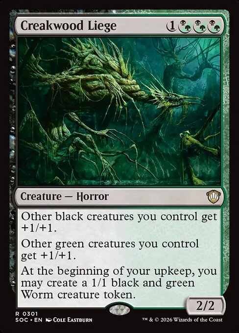 Creakwood Liege - Secrets of Strixhaven Commander (#301) - Illustrated by Cole Eastburn - Magic: The Gathering Card