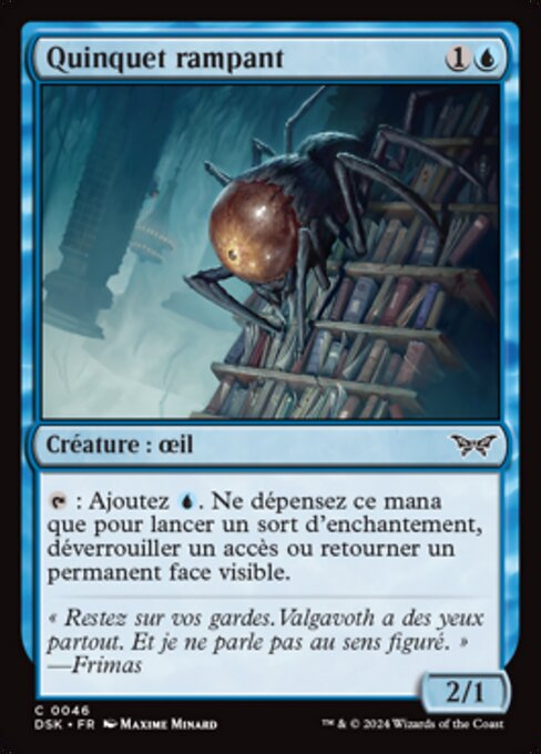 Occhio Rampicante (Creeping Peeper) - Duskmourn: House of Horror (#46) - Illustrated by Maxime Minard - Magic: The Gathering Card