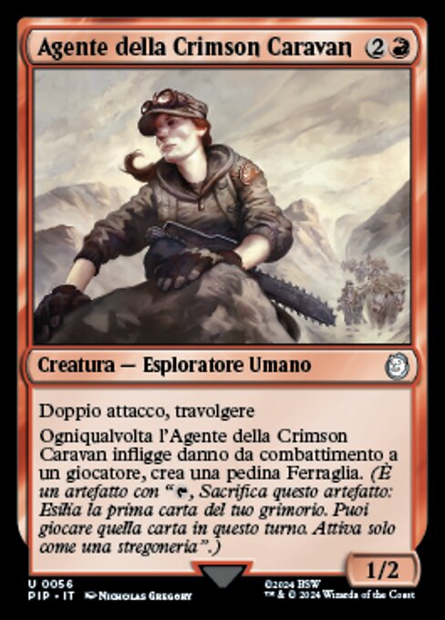 Mitglied der Karminroten Karawane (Crimson Caravaneer) - Fallout (#56) - Illustrated by Nicholas Gregory - Magic: The Gathering Card